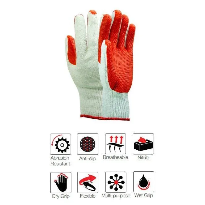 50mm 2.5'' Rubber latex rough palm crayfish gloves Tear-Lv4