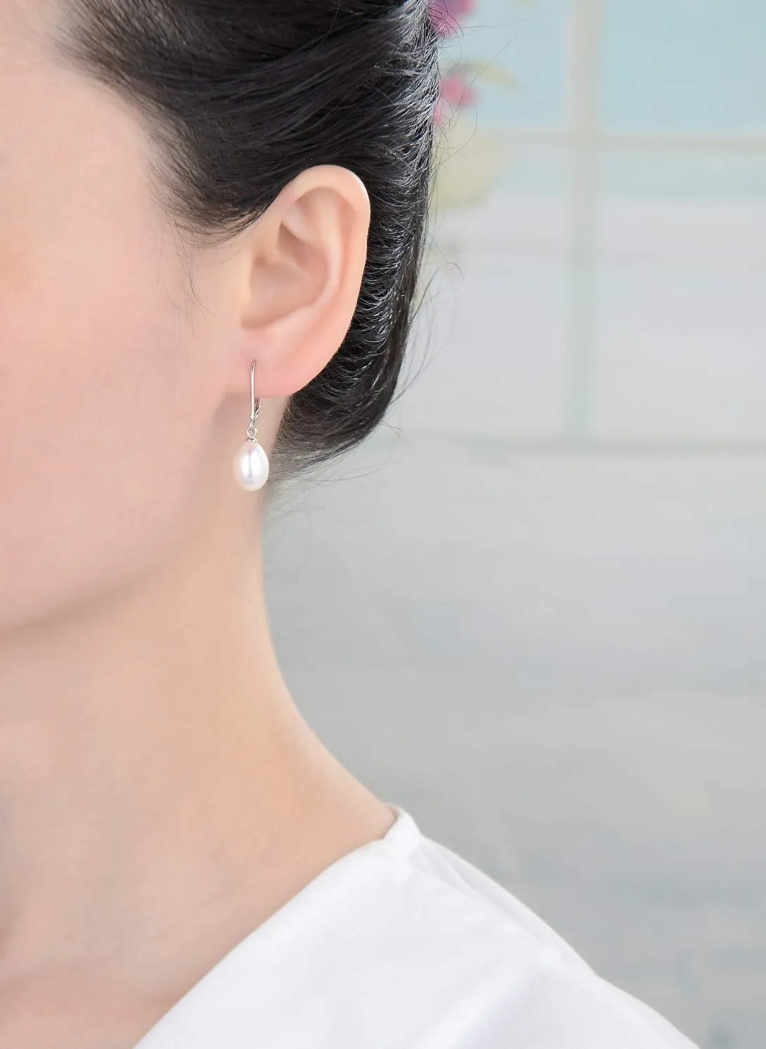 Authentic 925 Sterling Silver AAAA Grade Natural White Freshwater Pearl Stud Earrings or Drop Earrings Tarnish Resistant Hypoallergenic Nickel Free Women Jewelry