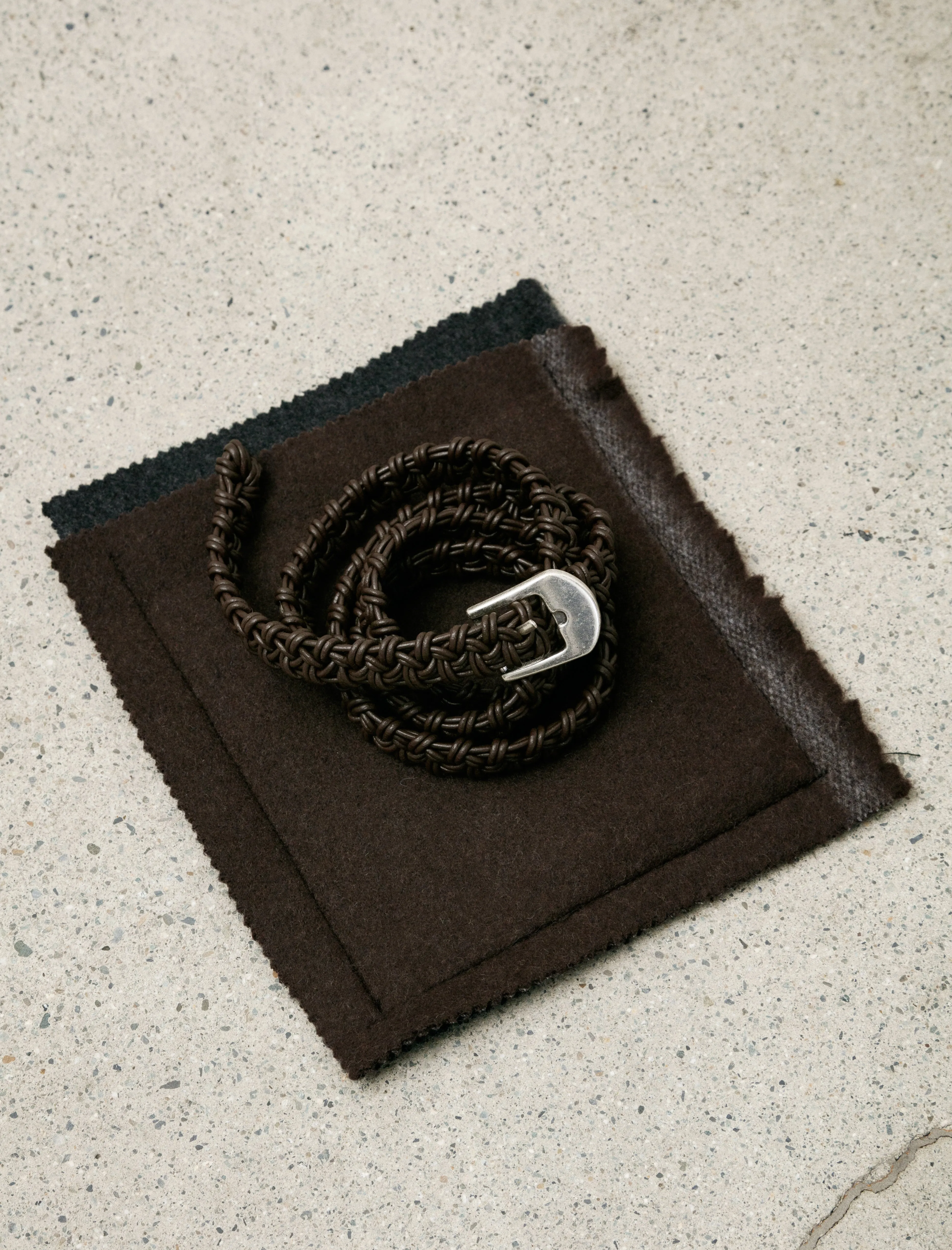 Braided Leather Belt Brown
