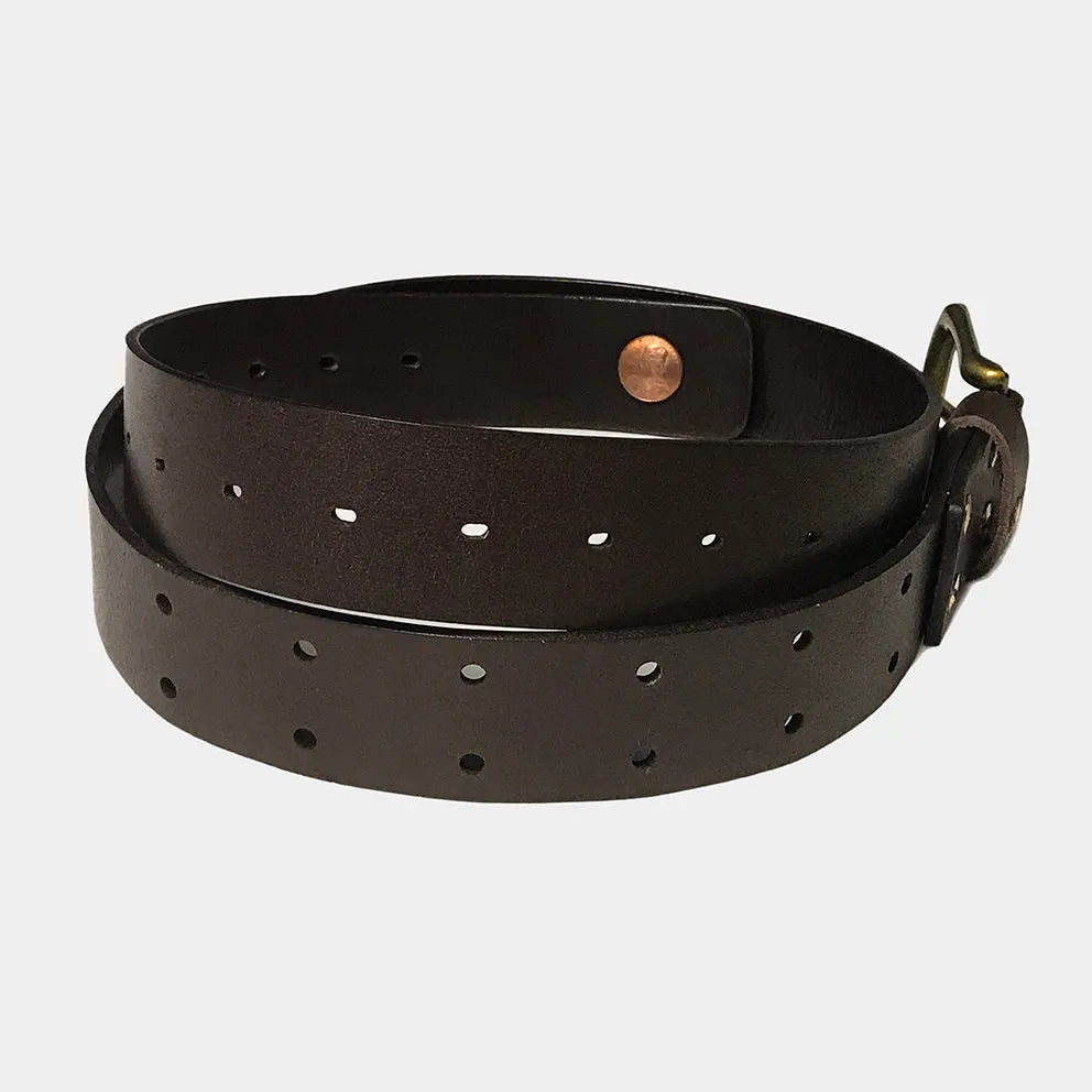 BZEN STRAP LEATHER BELT- BROWN