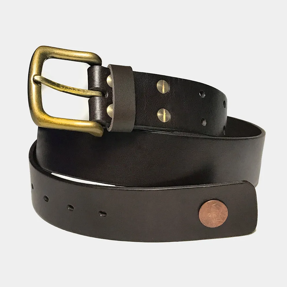 BZEN STRAP LEATHER BELT- BROWN