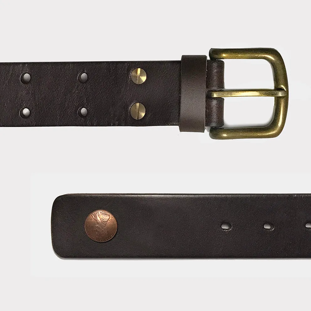 BZEN STRAP LEATHER BELT- BROWN