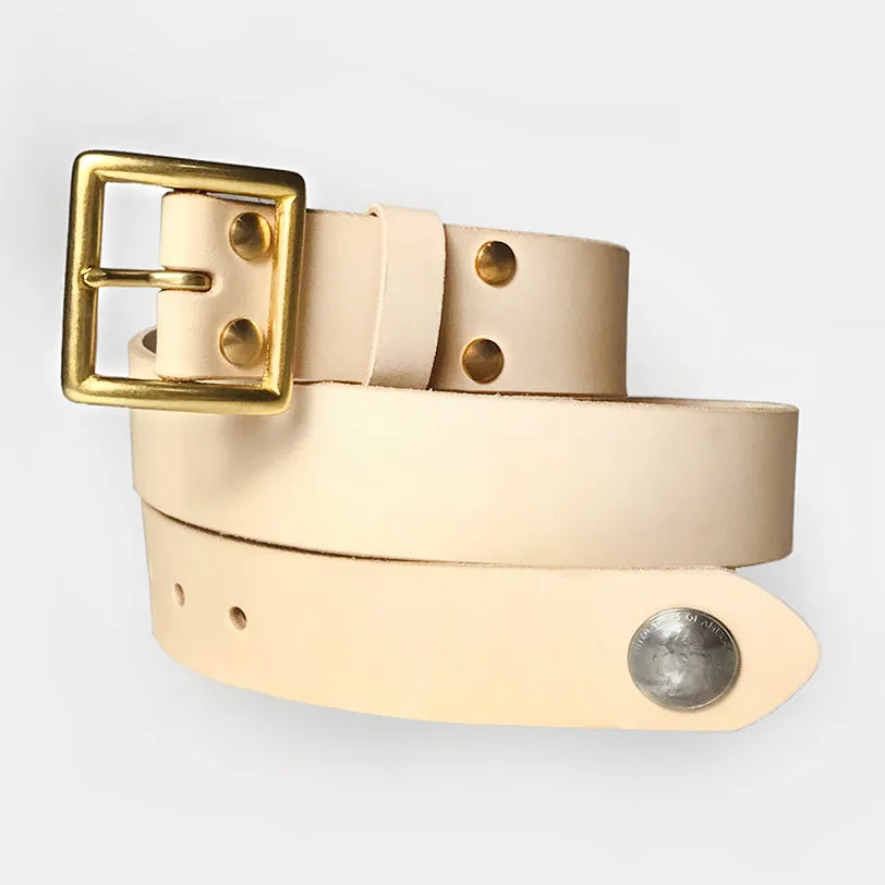 BZEN STRAP LEATHER BELT- NATURAL TAN