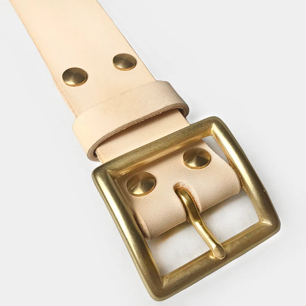 BZEN STRAP LEATHER BELT- NATURAL TAN