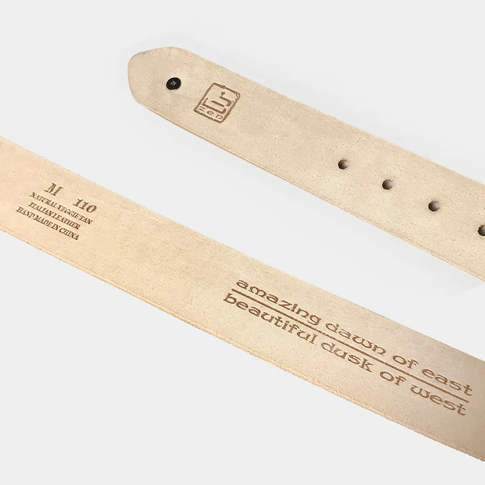 BZEN STRAP LEATHER BELT- NATURAL TAN