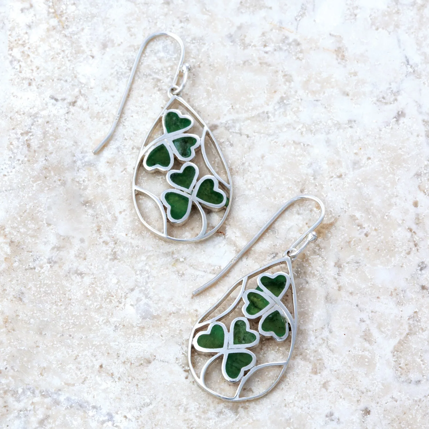 Connemara Marble Shamrock Earrings