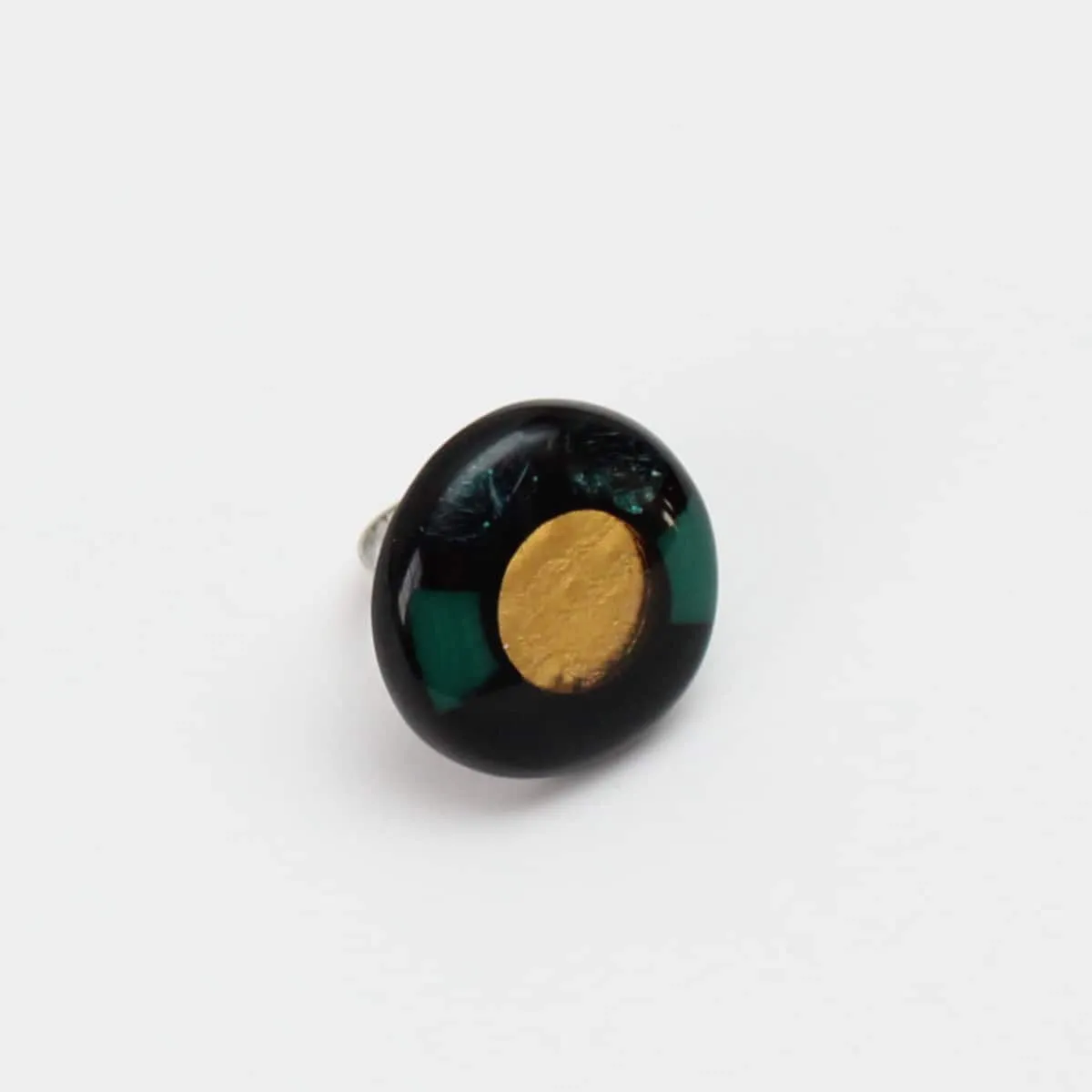 Gold & Green Statement Ring by Sylca