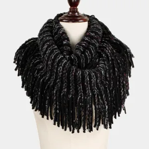 iLLASPARKZ Chunky Knit Tassel Fringe Infinity Scarf