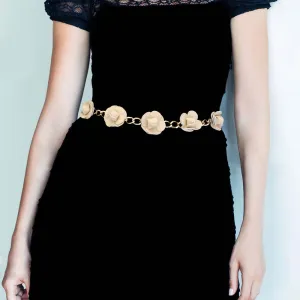 iLLASPARKZ Leather Flower Station Chain Belt
