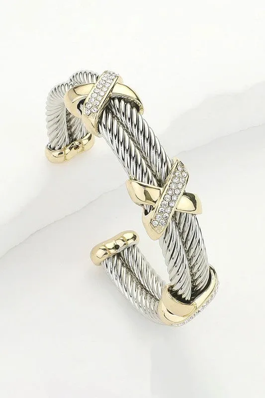 Lots Of Detail Double Cable Silver Bracelet