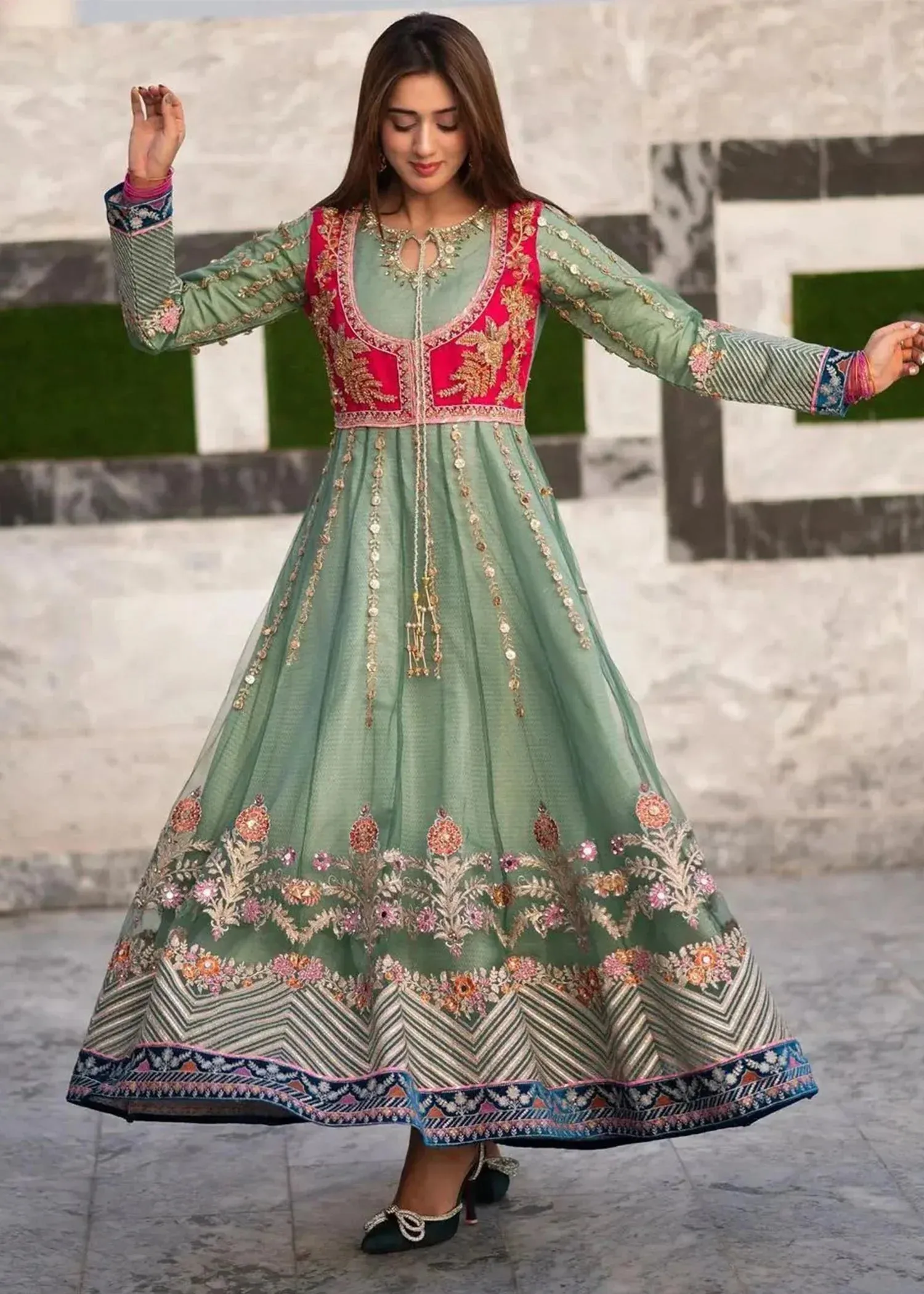 LUXURY FORMAL HANDWORK FROCK BY MONA MX03
