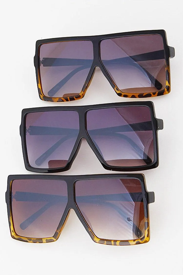Oversize Square Black Sunglasses