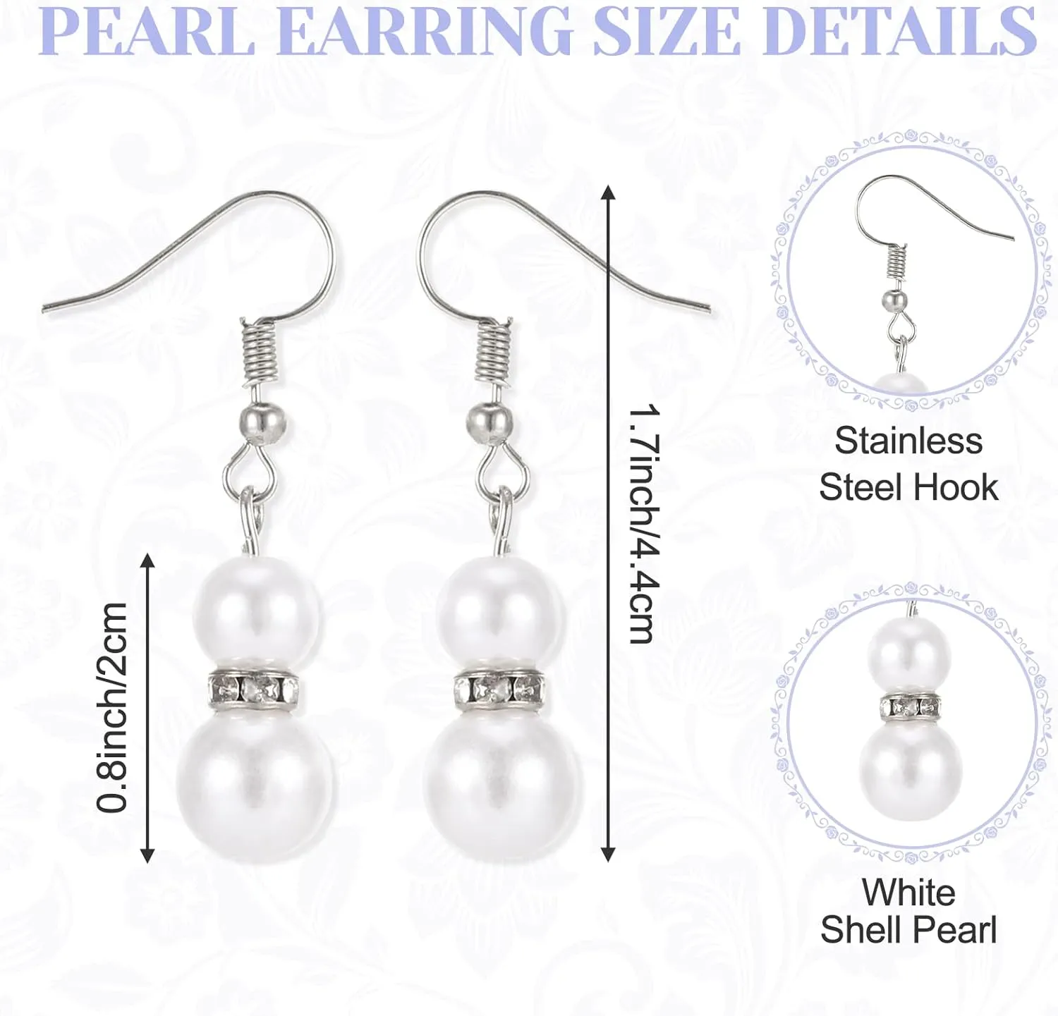Pearl Jewelry Set for Women, White Pearl Necklace And Earring Set Bracelets for Women