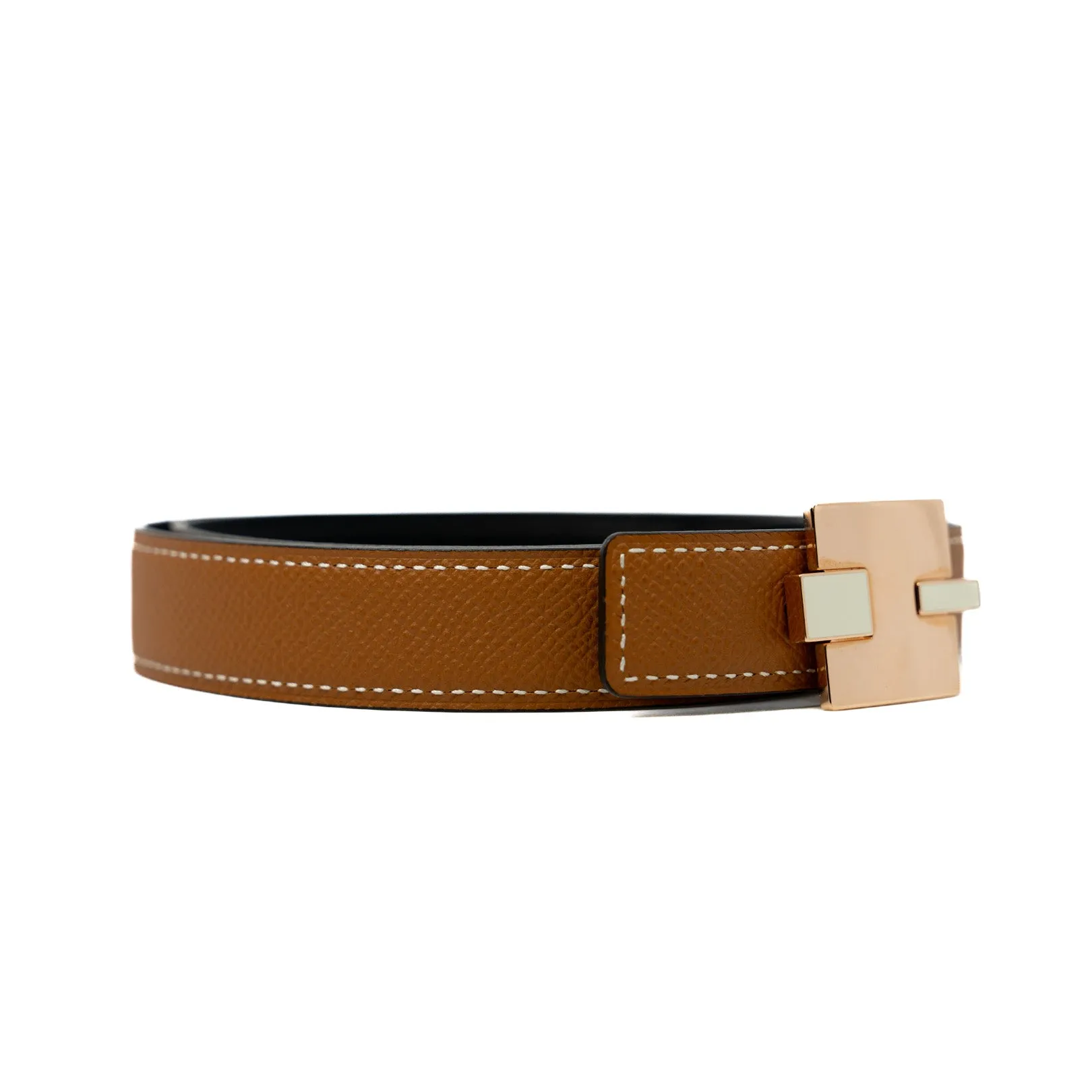 Reversible 24mm Eileen Belt In Epsom/Swift Gold/Black RGHW Size 75
