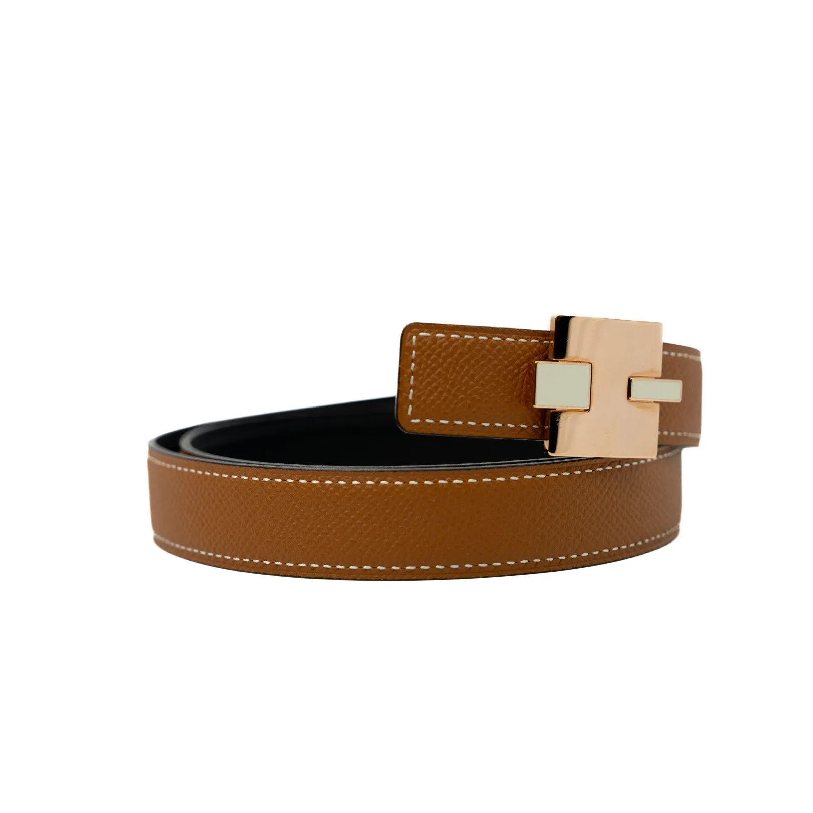 Reversible 24mm Eileen Belt In Epsom/Swift Gold/Black RGHW Size 75