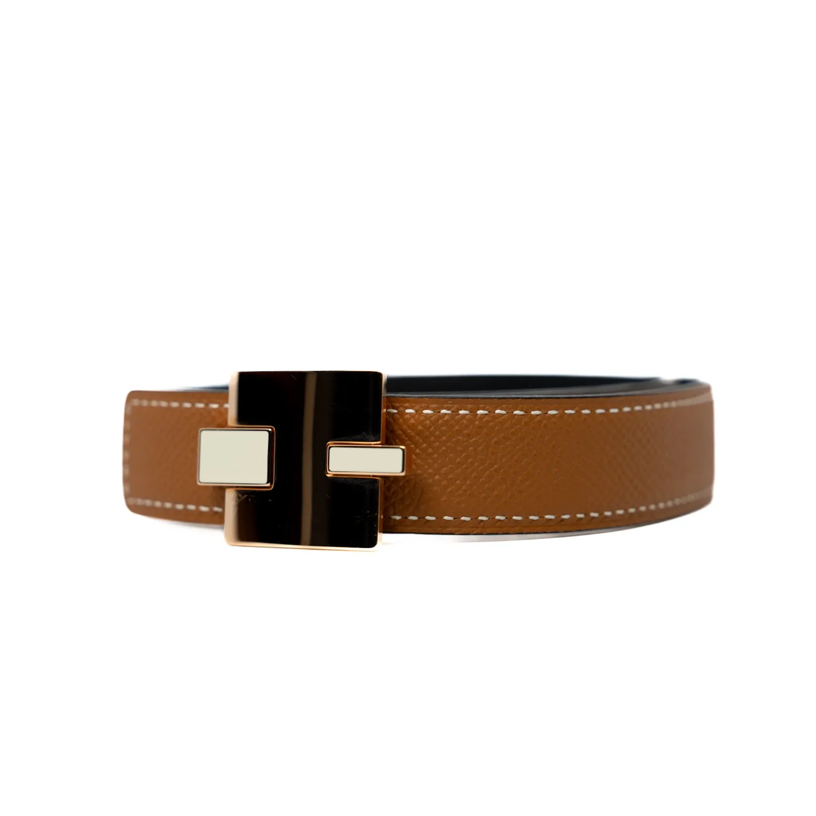 Reversible 24mm Eileen Belt In Epsom/Swift Gold/Black RGHW Size 75