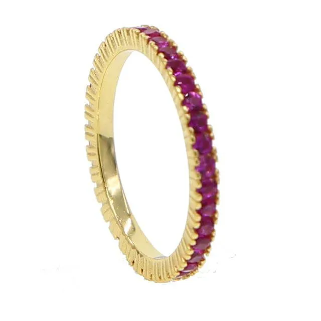 Women Stacking Micro Pave Red Blue Green Fashion Finger Jewelry