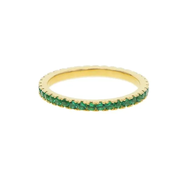 Women Stacking Micro Pave Red Blue Green Fashion Finger Jewelry
